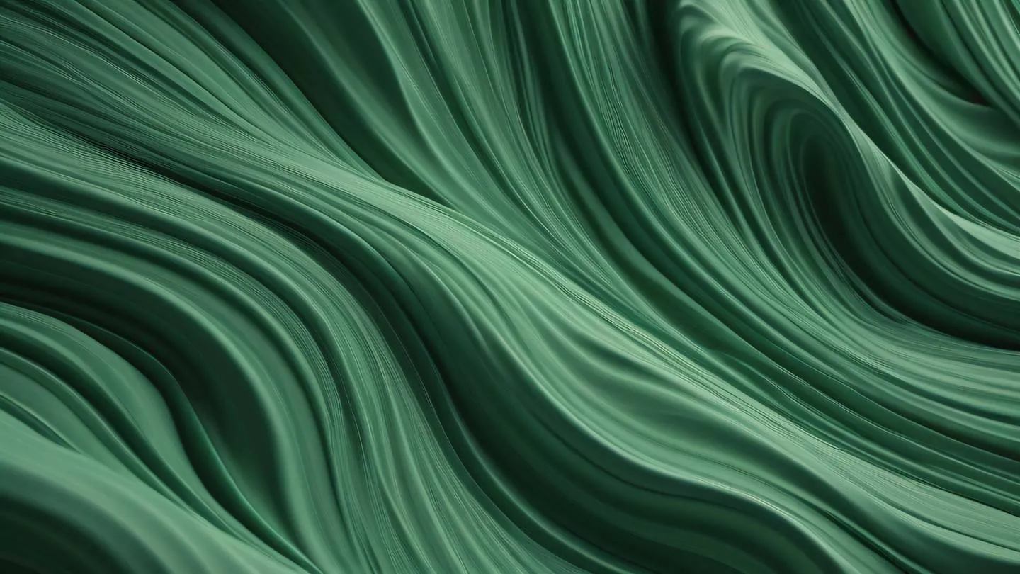 Organic flowing patterns in sage green and forest green colors intertwining like gentle waves photographed from 45-degree angle high-quality ultra-realistic cinematic 8K UHD high resolution sharp and detail