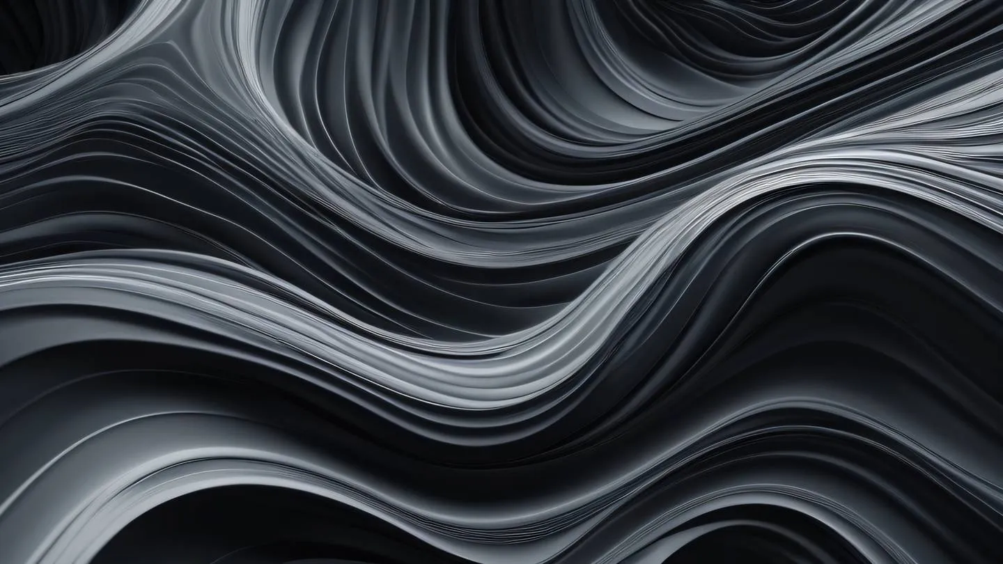 Organic flowing patterns in black and silver creating abstract wave-like structures suggesting movement and connectivity bird's eye view from directly above high-quality ultra-realistic cinematic 8K UHD high resolution