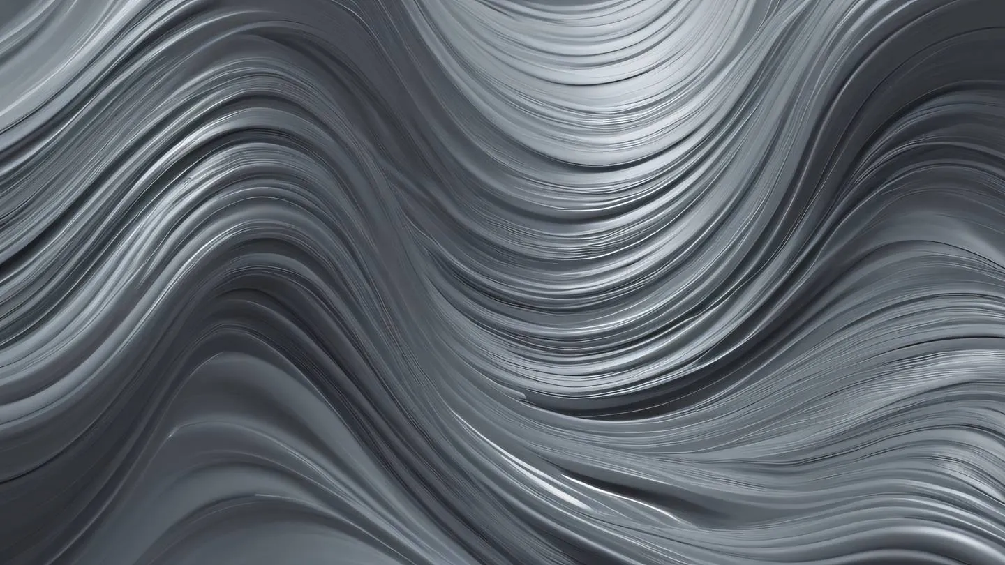 Flowing brush strokes creating an abstract representation of testing cycles and feedback loops using cool grey tones and metallic silver viewed from a diagonal angle high-quality ultra-realistic cinematic 8K UHD high resolution sharp and detail