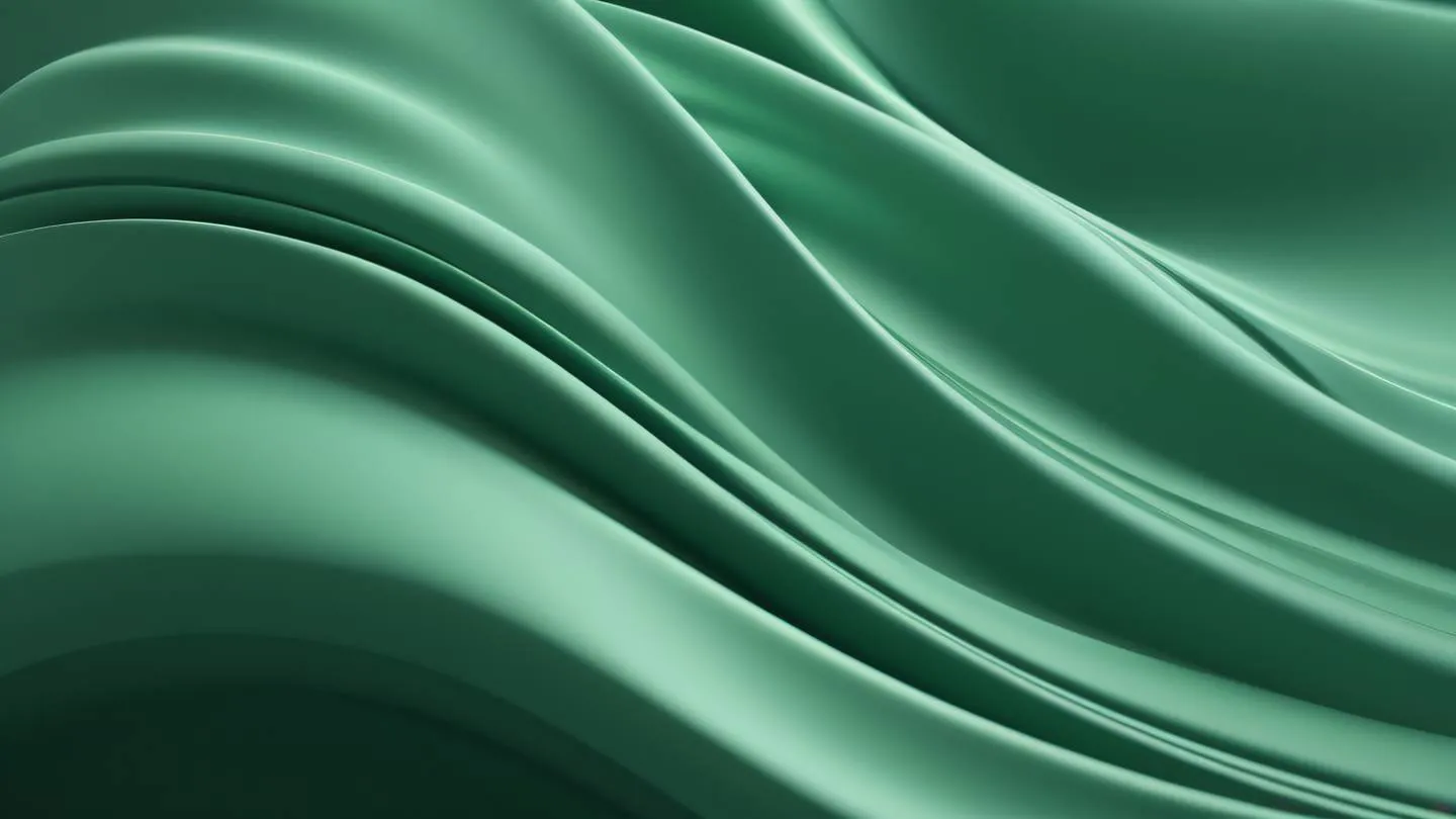 Flowing abstract curves and waves in sage and pine green colors resembling smooth motion and transition captured from side angle organic shapes with gentle gradients high-quality ultra-realistic cinematic 8K UHD high resolution sharp and detail