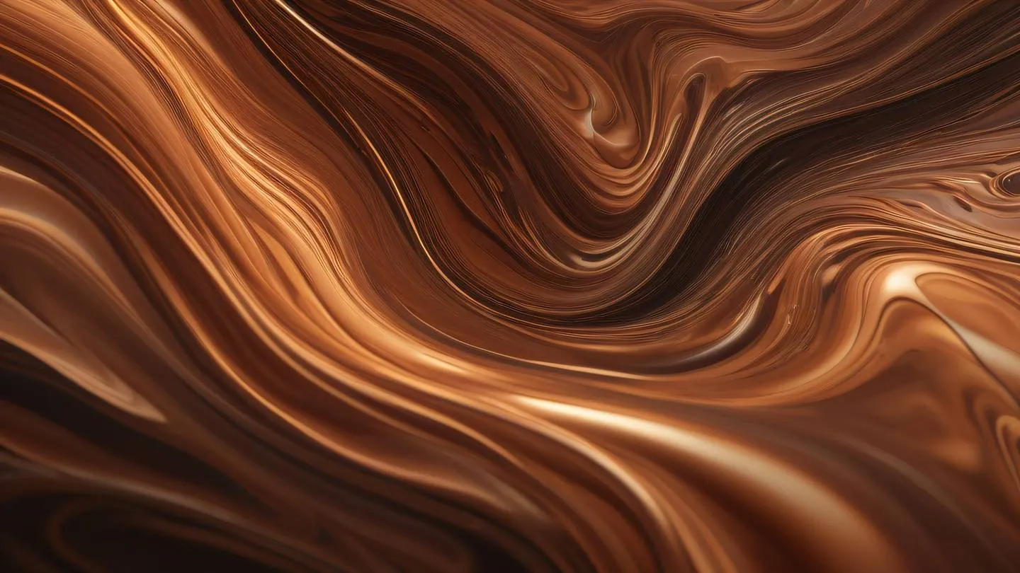 Abstract fluid forms representing data flow and validation combining contemporary brown and warm copper tones birds-eye view perspective high-quality ultra-realistic cinematic 8K UHD high resolution sharp and detail