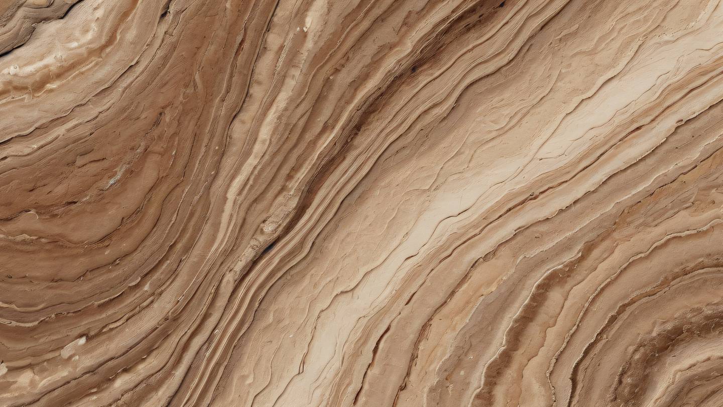 Rich brown and cream colored stone textures forming abstract geological patterns with subtle mahogany veining photographed from extreme close-up macro perspective high-quality ultra-realistic cinematic 8K UHD high resolution sharp and detail