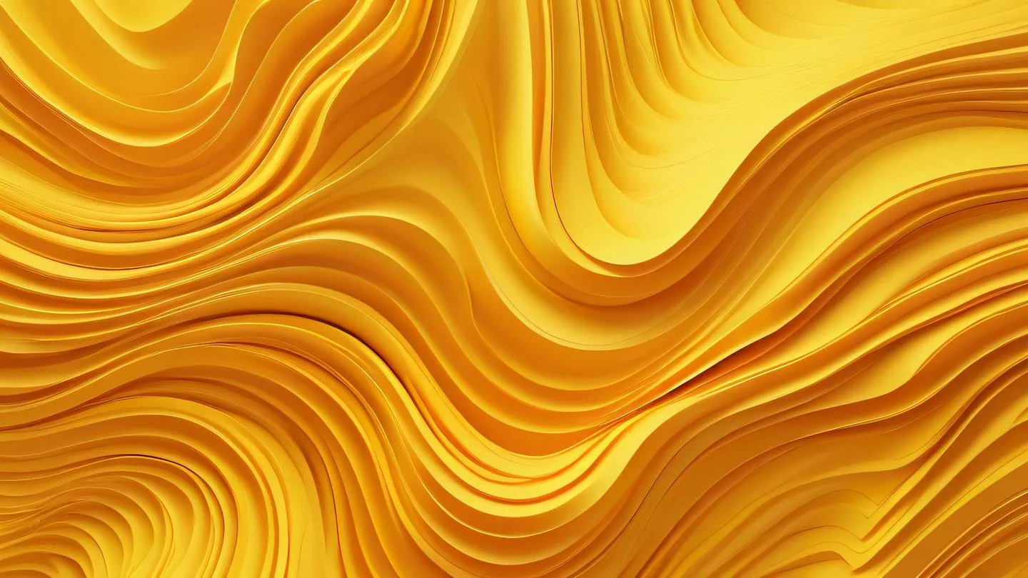 A minimalist abstract composition featuring flowing geometric shapes and waves color palette of bright canary yellow transitioning to warm orange camera angle: top-down aerial view ultra-realistic cinematic 8K UHD high resolution sharp and detail