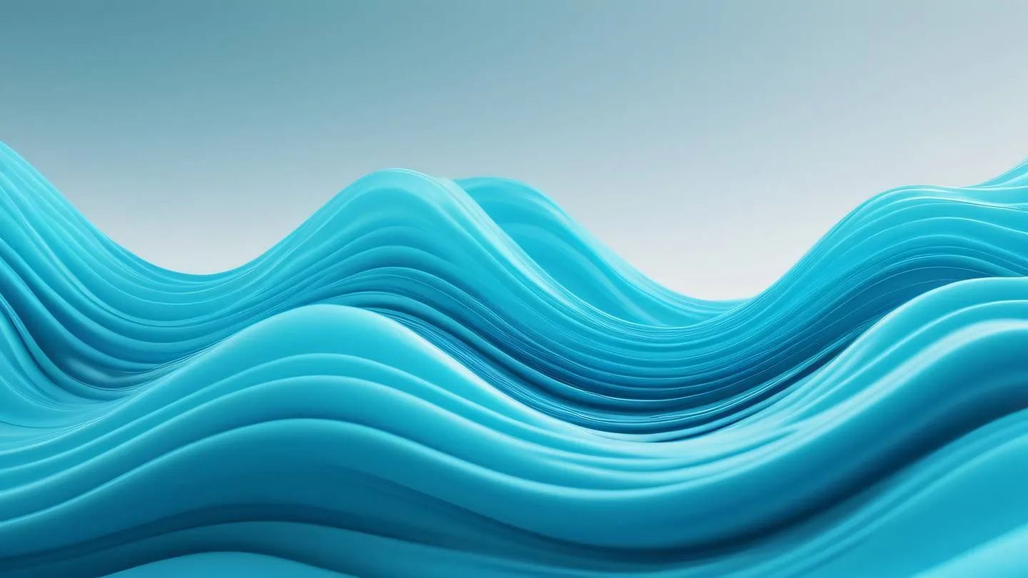 Abstract fluid waves in bright blue and turquoise colors flowing smoothly across the frame representing responsive design fluidity. Captured from top-down perspective. high-quality ultra-realistic cinematic 8K UHD high resolution sharp and detail