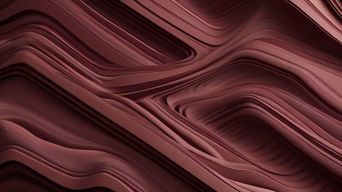 An abstract geometric pattern of interlocking shapes and flowing lines in warm maroon and stone colors shot from a dramatic 45-degree angle with directional lighting high-quality ultra-realistic cinematic 8K UHD high resolution sharp and detail