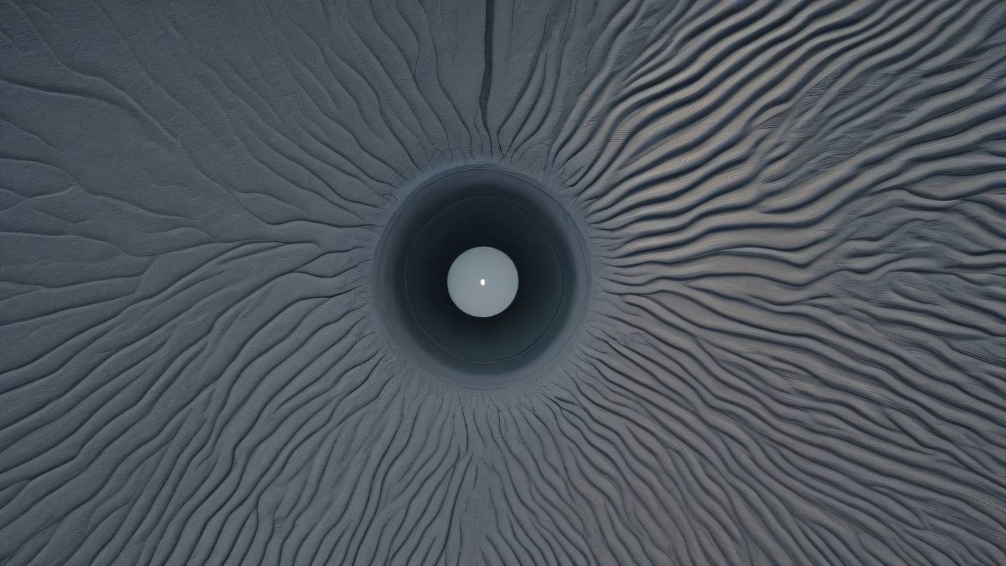 Serene minimalist landscape with rolling geometric shapes featuring minimal and modern grey tones with subtle warm accents photographed from a bird's eye view high-quality ultra-realistic cinematic 8K UHD high resolution sharp and detail