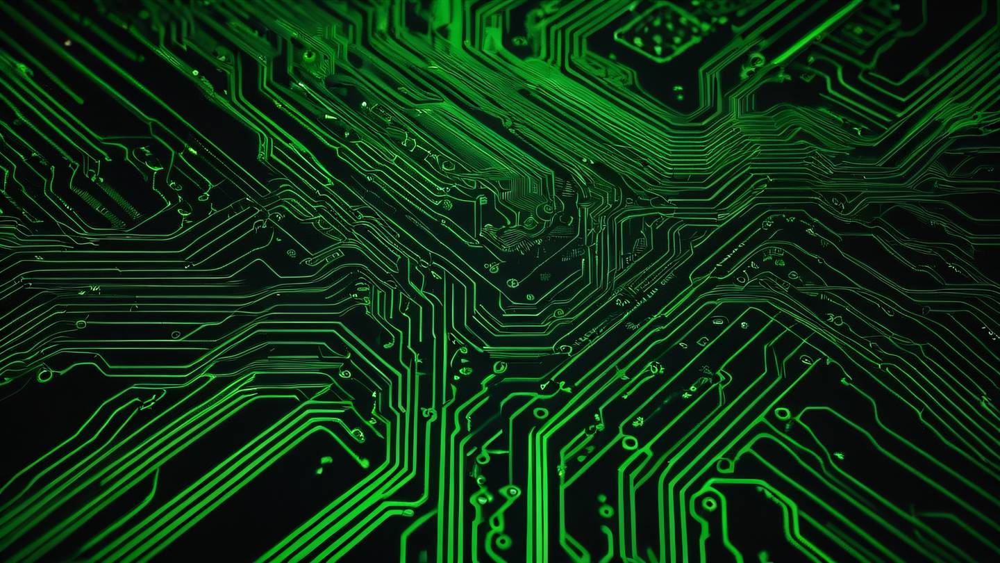 A futuristic flowing abstract representation of type transformations featuring intricate patterns of bright green circuit-like lines against a deep black background shot from a top-down perspective ultra-realistic cinematic 8K UHD high resolution sharp and detailed