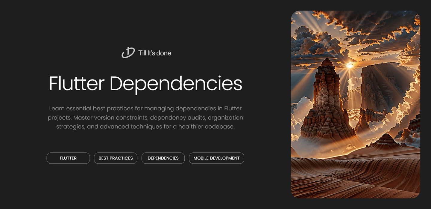 Managing Dependencies in Flutter Projects