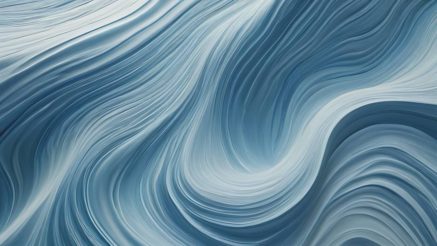 Abstract fluid waves forming dynamic patterns resembling data flow and optimization dominant bright stone and creamy colors mixed with gentle dusty blue accents sharp contrast between light and shadow areas captured from top-down perspective high-quality ultra-realistic cinematic 8K UHD high resolution sharp and detail