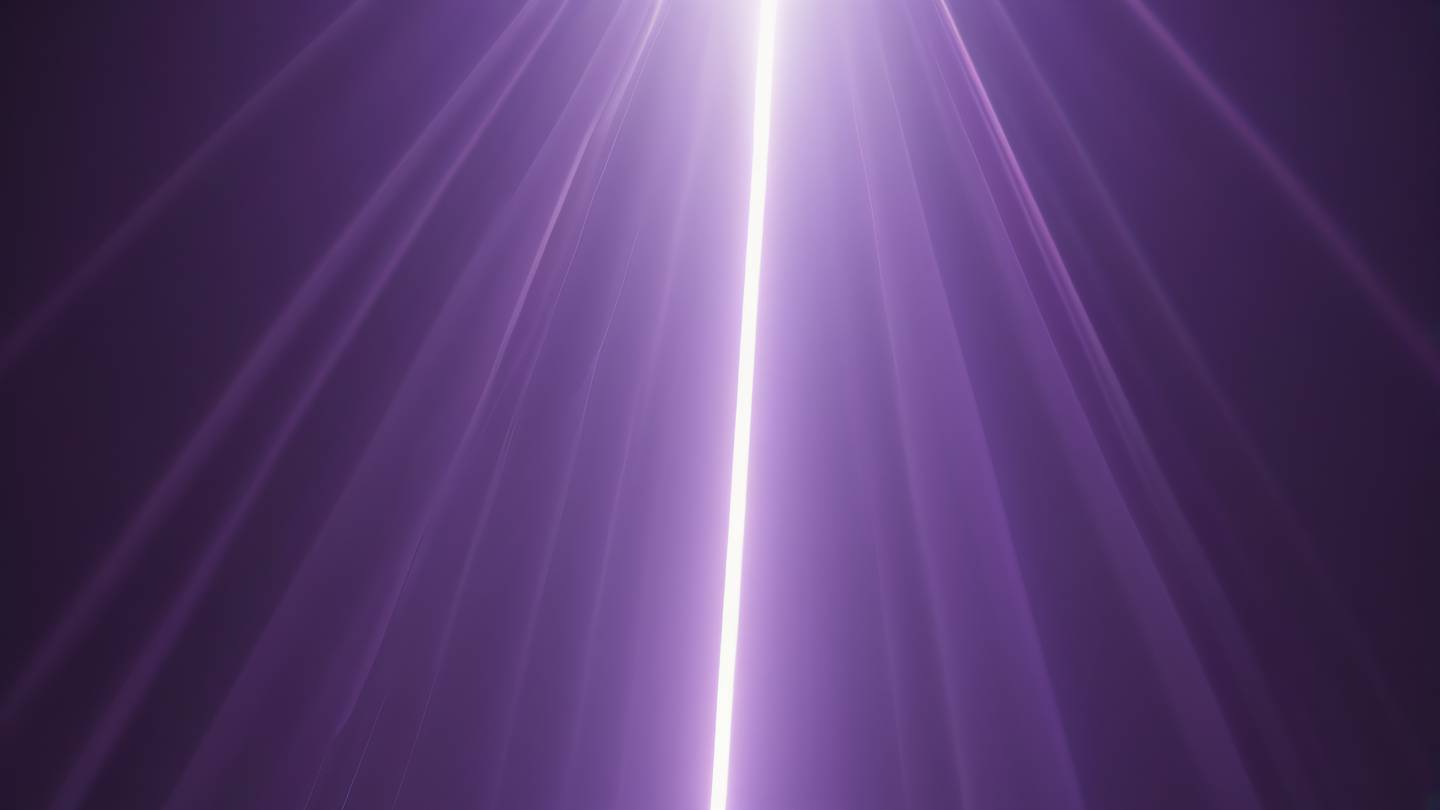 Ethereal light rays piercing through geometric shapes white and amethyst colors blending together shot from side angle with strong directional lighting high-quality ultra-realistic cinematic 8K UHD high resolution sharp and detail