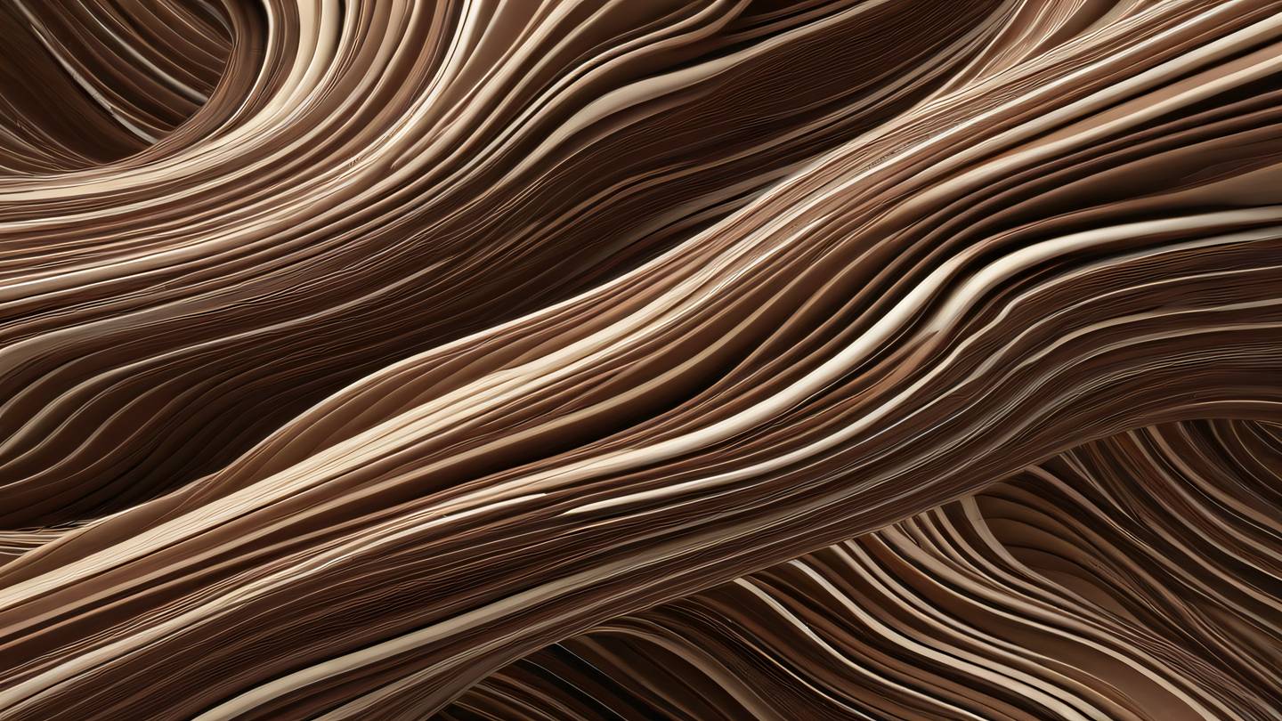 Abstract flowing lines representing data streams rendered in rich brown and cream colors interweaving and connecting in organic patterns viewed from birds-eye perspective high-quality ultra-realistic cinematic 8K UHD high resolution sharp and detail