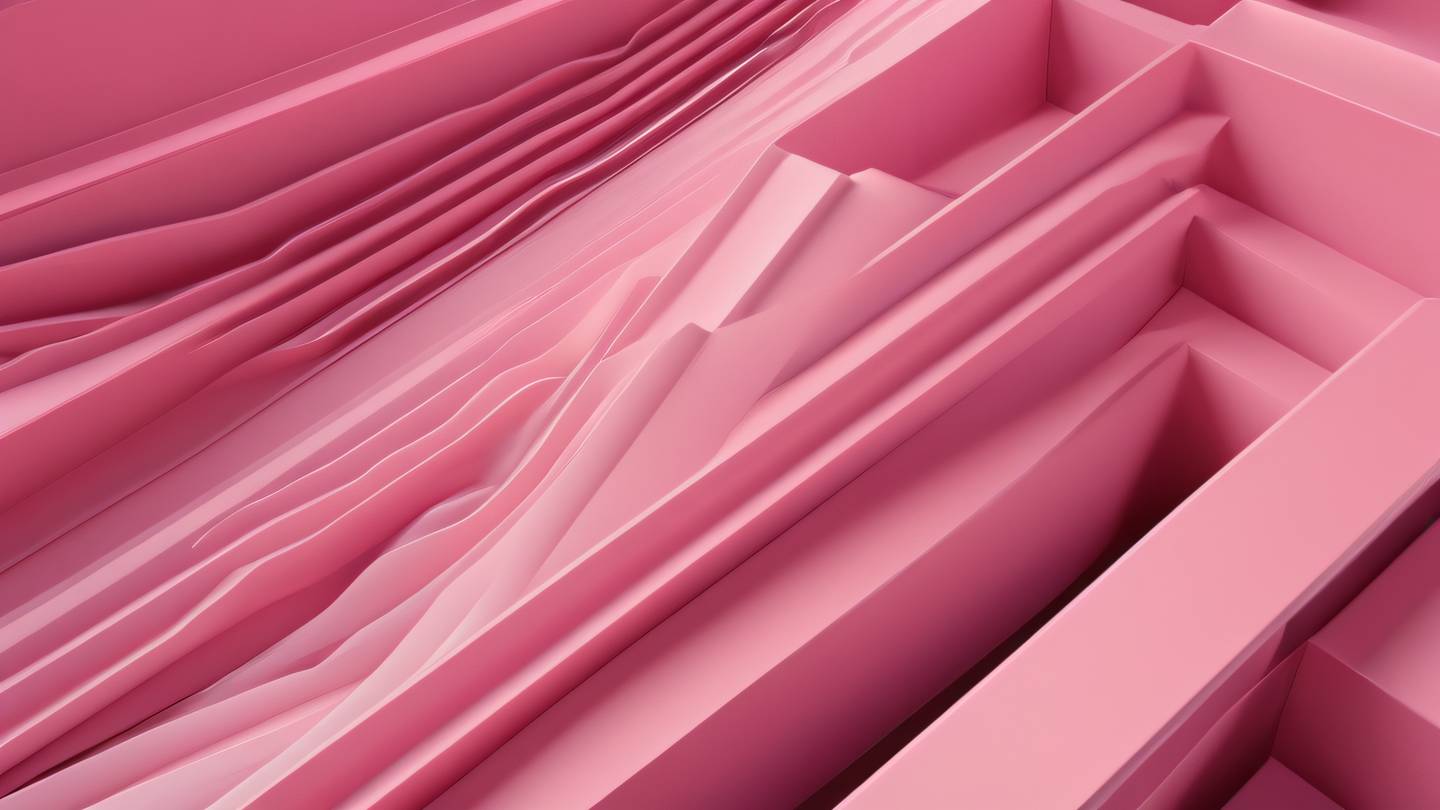 Abstract geometric patterns flowing in rose and pink hues representing nested data structures high-quality ultra-realistic cinematic 8K UHD high resolution sharp and detailed