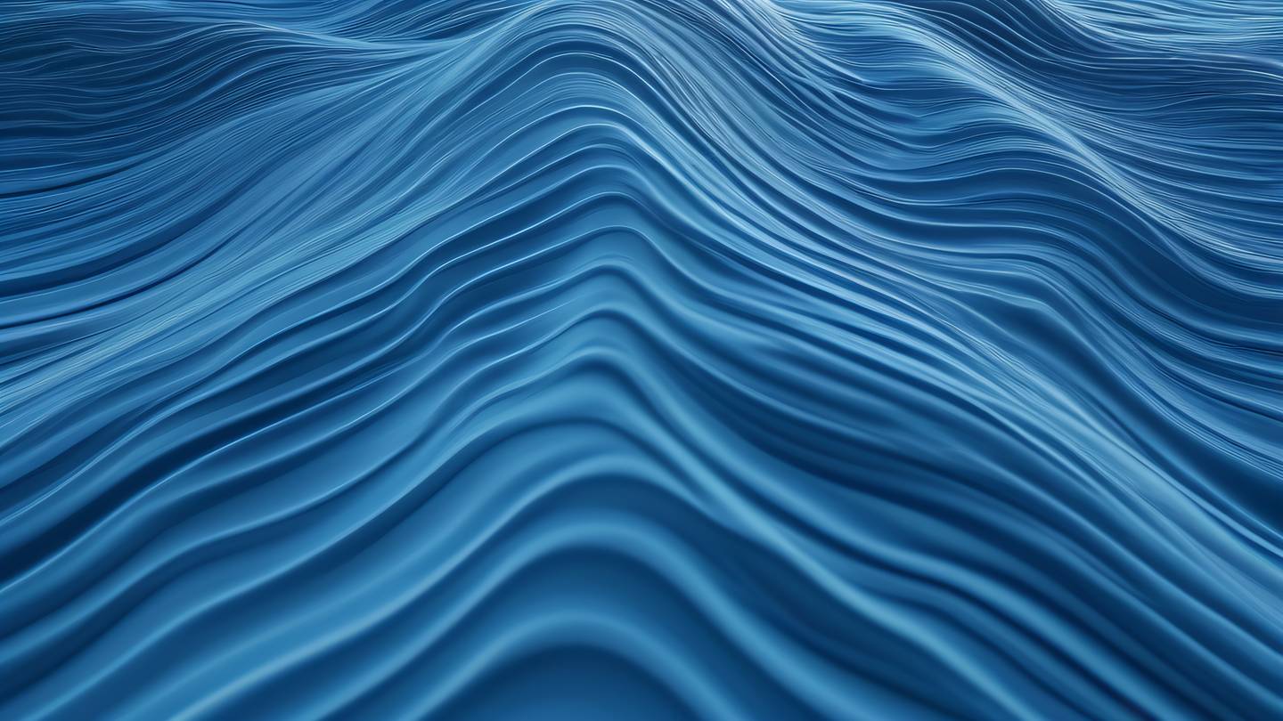 Abstract flowing waves representing testing patterns using light blue and cobalt colors with dynamic interweaving patterns shot from top-down perspective high-quality ultra-realistic cinematic 8K UHD high resolution sharp and detail