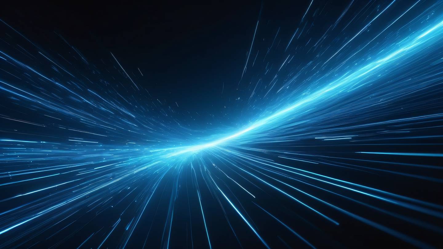 A futuristic abstract data stream visualization with flowing bright blue and white streams of light against a dark background camera angle: dynamic wide shot with diagonal perspective high-quality ultra-realistic cinematic 8K UHD high resolution sharp and detail