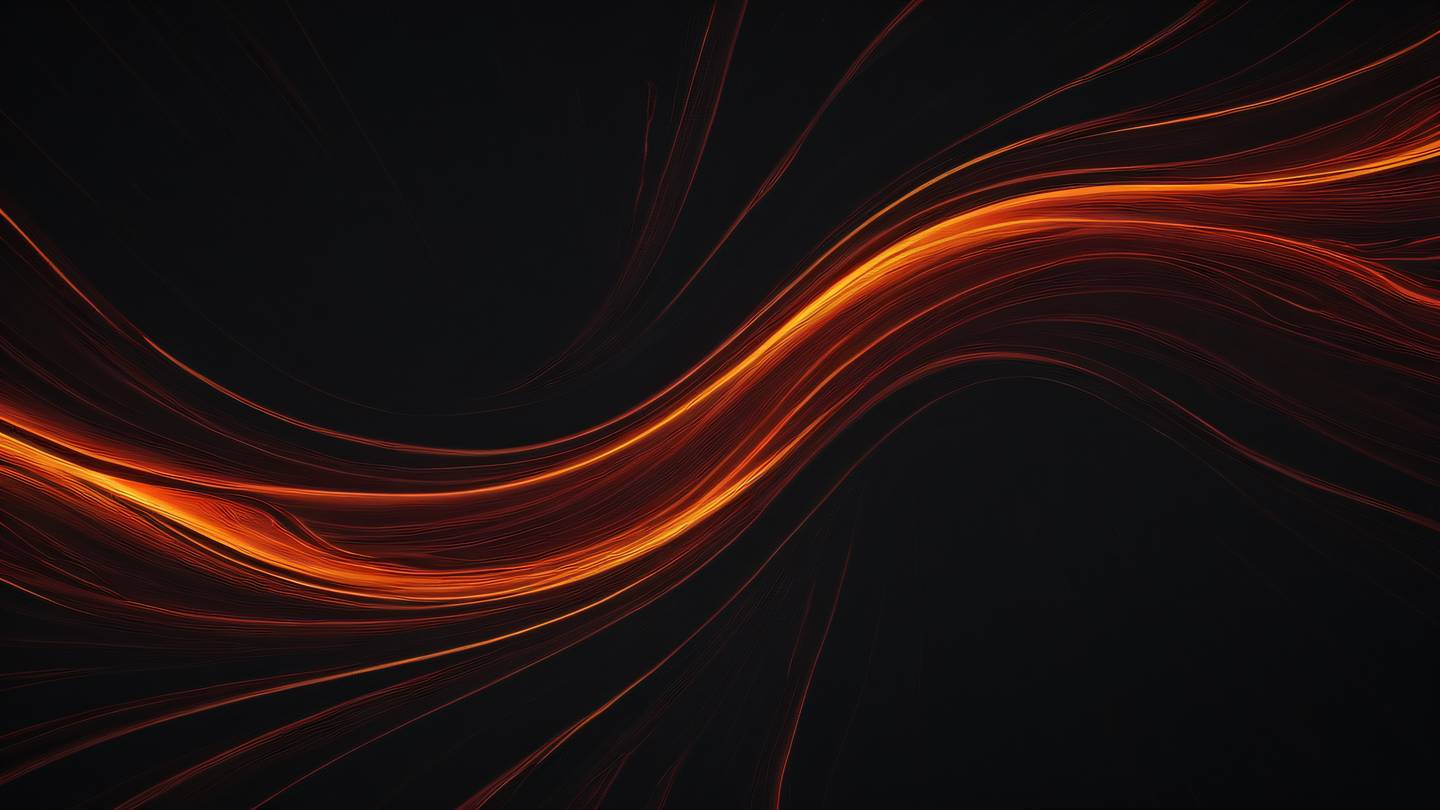 A dynamic abstract representation of parallel streams flowing in multiple directions featuring bold orange and blood red colors against a black background creating a sense of speed and efficiency shot from top-down perspective high-quality ultra-realistic cinematic 8K UHD high resolution sharp and detail