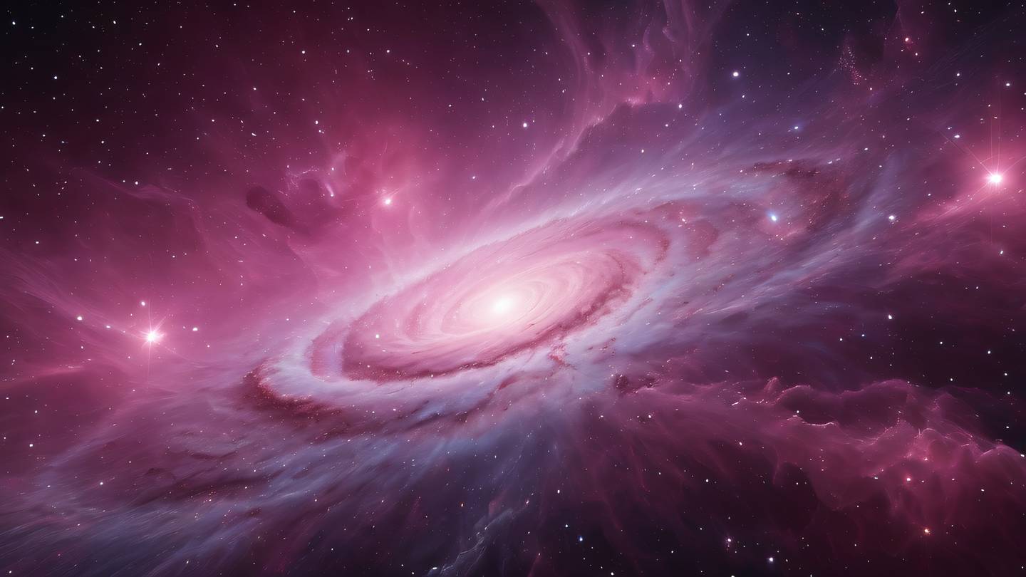 Ethereal nebula formation with swirling patterns of pink and white cosmic dust representing global connectivity and data routing across space high-quality ultra-realistic cinematic 8K UHD high resolution sharp and detail