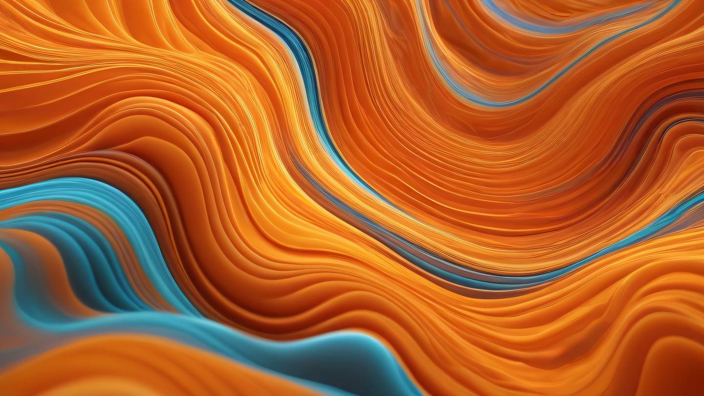Abstract fluid waves and patterns in bright orange and gem colors representing flow and harmony of web frameworks ultra-realistic cinematic 8K UHD high resolution sharp and detail
