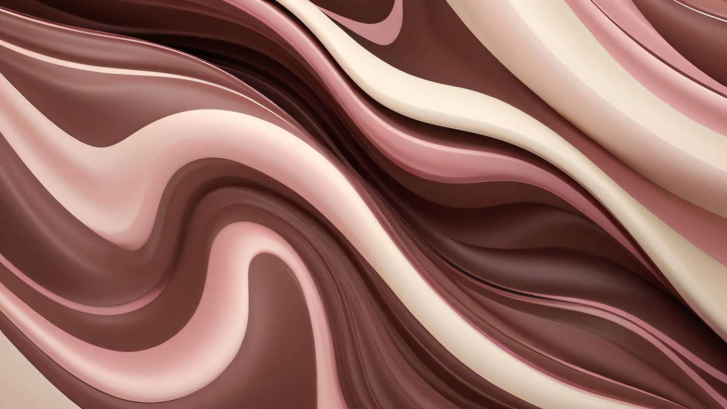 Geometric abstract patterns with contemporary brown and pink swirls intertwining with cream colored shapes flowing composition high-quality ultra-realistic cinematic 8K sharp and detailed