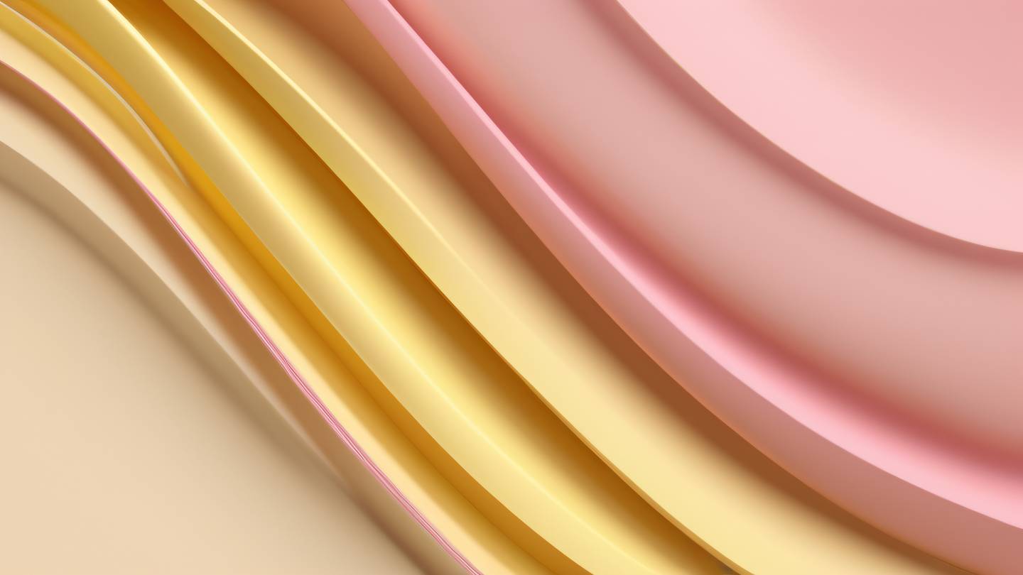 Minimalist curved lines and shapes in blonde yellow and beige with subtle candy pink accents arranged in an elegant composition high-quality ultra-realistic cinematic 8K UHD sharp and detailed