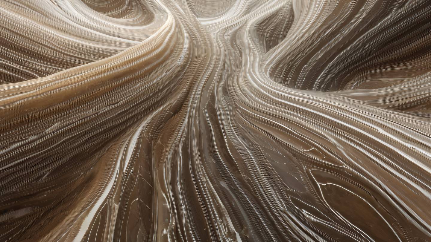Dynamic abstract flowing energy patterns with crystalline structures in etched glass and natural earth tones captured from an extreme wide angle perspective high-quality ultra-realistic cinematic 8K UHD high resolution sharp and detail