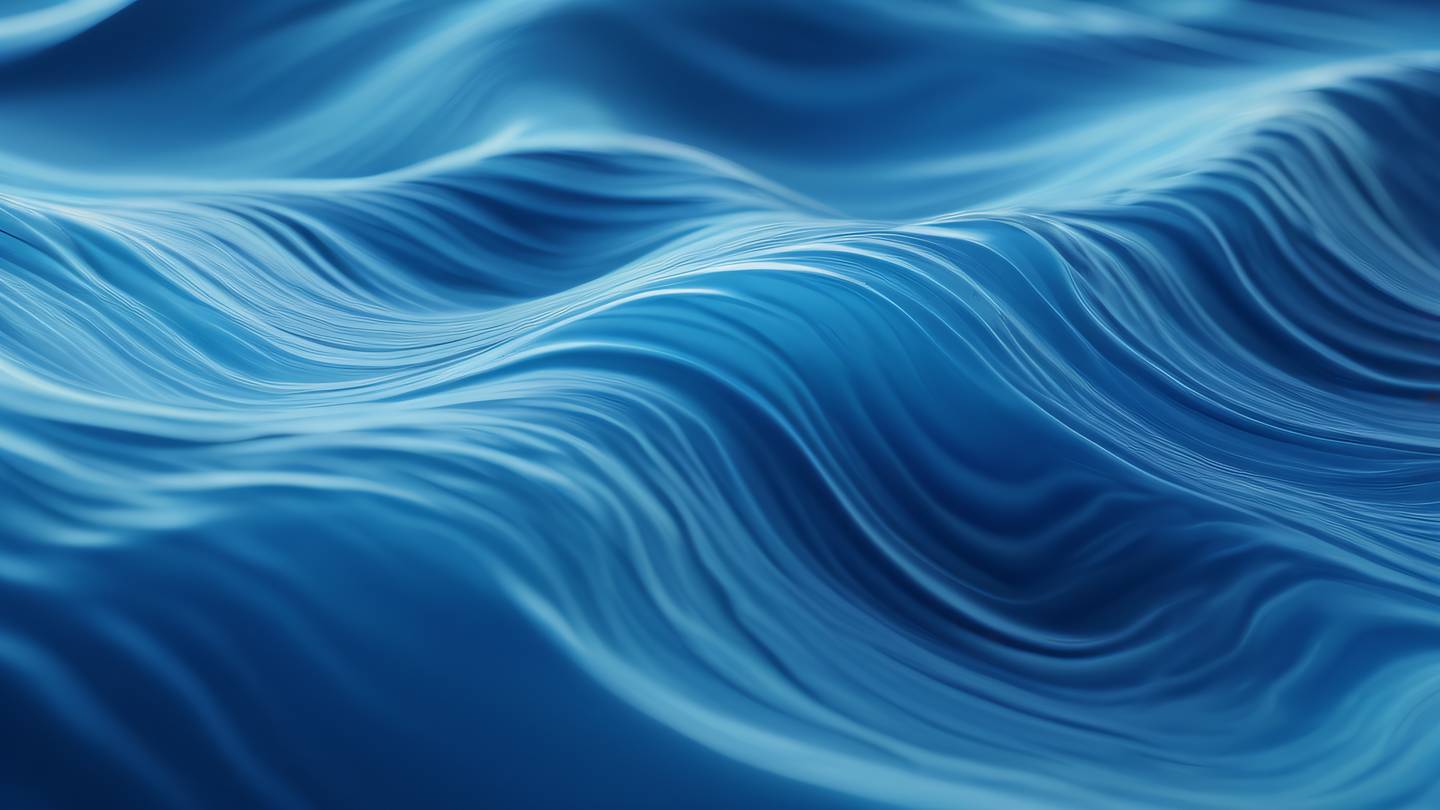 Abstract fluid motion waves with ripple effect flowing seamlessly in light blue and cobalt colors captured from bird eye view perspective high-quality ultra-realistic cinematic 8K UHD high resolution sharp and detail