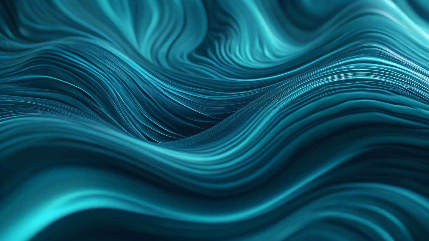 Abstract flowing liquid patterns resembling code structure featuring layers of iridescent blues and teals swirling together like digital waves macro shot from above sharp and detailed high-quality ultra-realistic cinematic 8K UHD high resolution