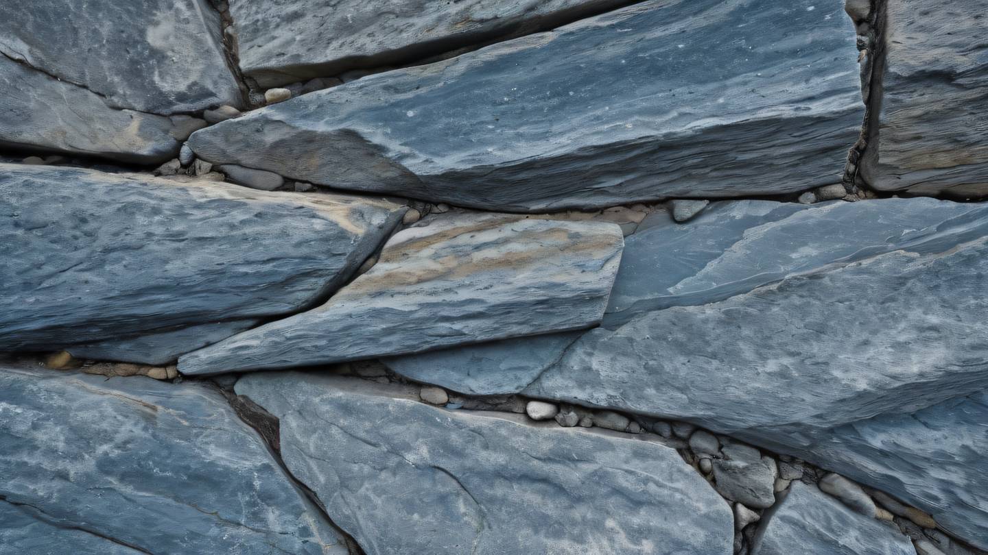 A close-up of weathered stone texture with intricate natural patterns featuring stone blue and gray tones photographed from an extreme macro perspective high-quality ultra-realistic cinematic 8K UHD high resolution sharp and detail