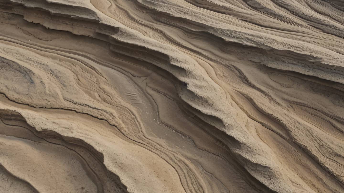 Organic textures and flowing patterns resembling natural stone formations October mist and sand colors macro lens close-up shot high-quality ultra-realistic cinematic 8K UHD high resolution sharp and detail