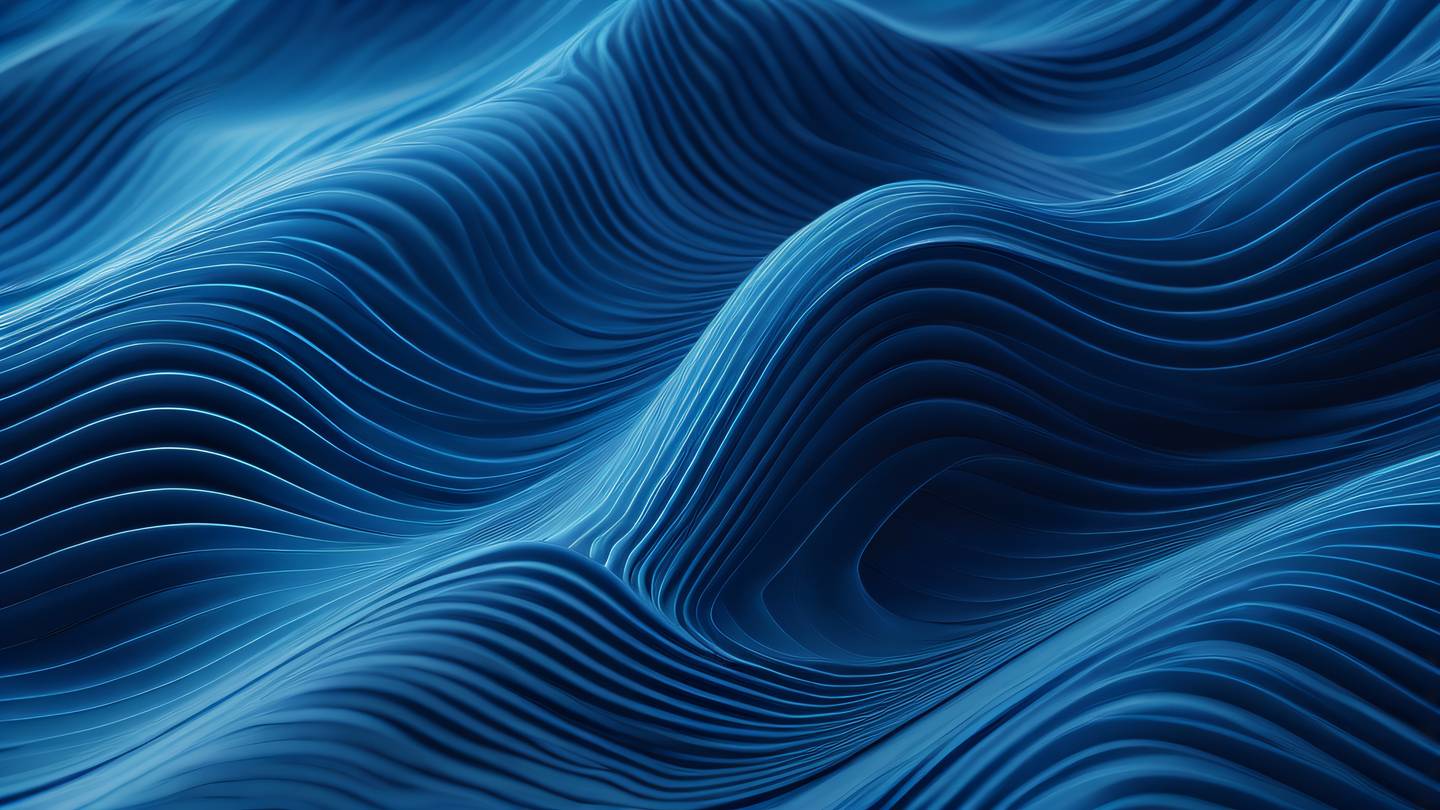 Flowing abstract waves of light blue and cobalt creating a seamless pattern suggesting connectivity and flow representing data movement through forms high-quality ultra-realistic cinematic 8K sharp and detailed