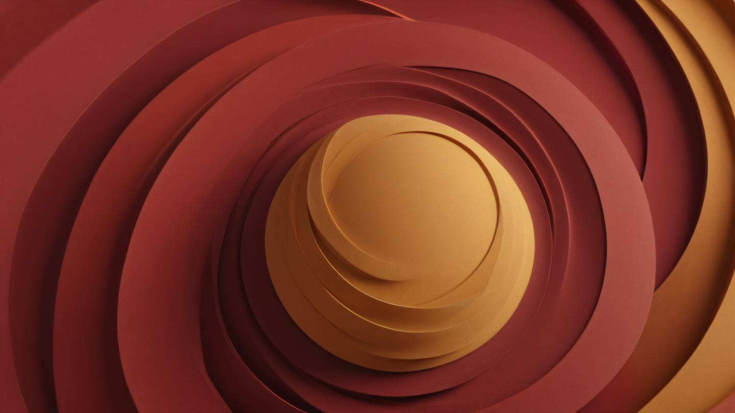 An elegant composition of overlapping circles and waves in perfect red ochre and grapeseed colors shot from a straight-on perspective conveying harmony and structure high-quality ultra-realistic cinematic 8K UHD high resolution sharp and detail