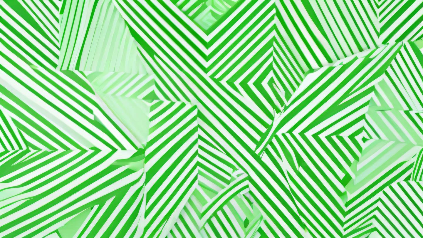 Geometric pattern of interconnected lines and shapes in bright lime green and emerald colors against white background symbolizing connected responsive breakpoints. Shot from straight-on perspective. high-quality ultra-realistic cinematic 8K UHD high resolution sharp and detail