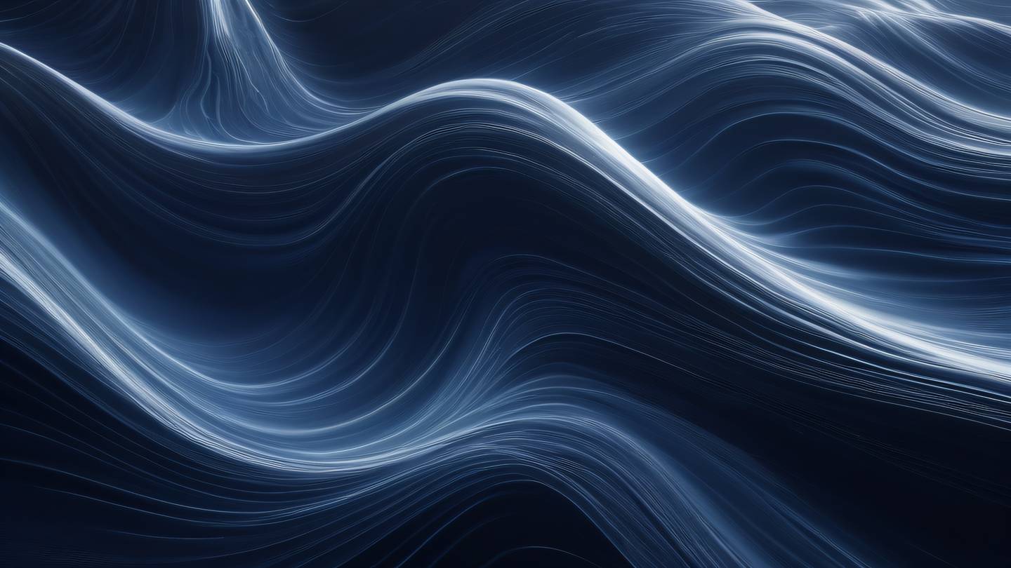 Dynamic waves of energy flowing through space bright metallic silver and dark indigo colors blending seamlessly captured from a bird's eye view with motion blur effect high-quality ultra-realistic cinematic 8K UHD high resolution sharp and detail