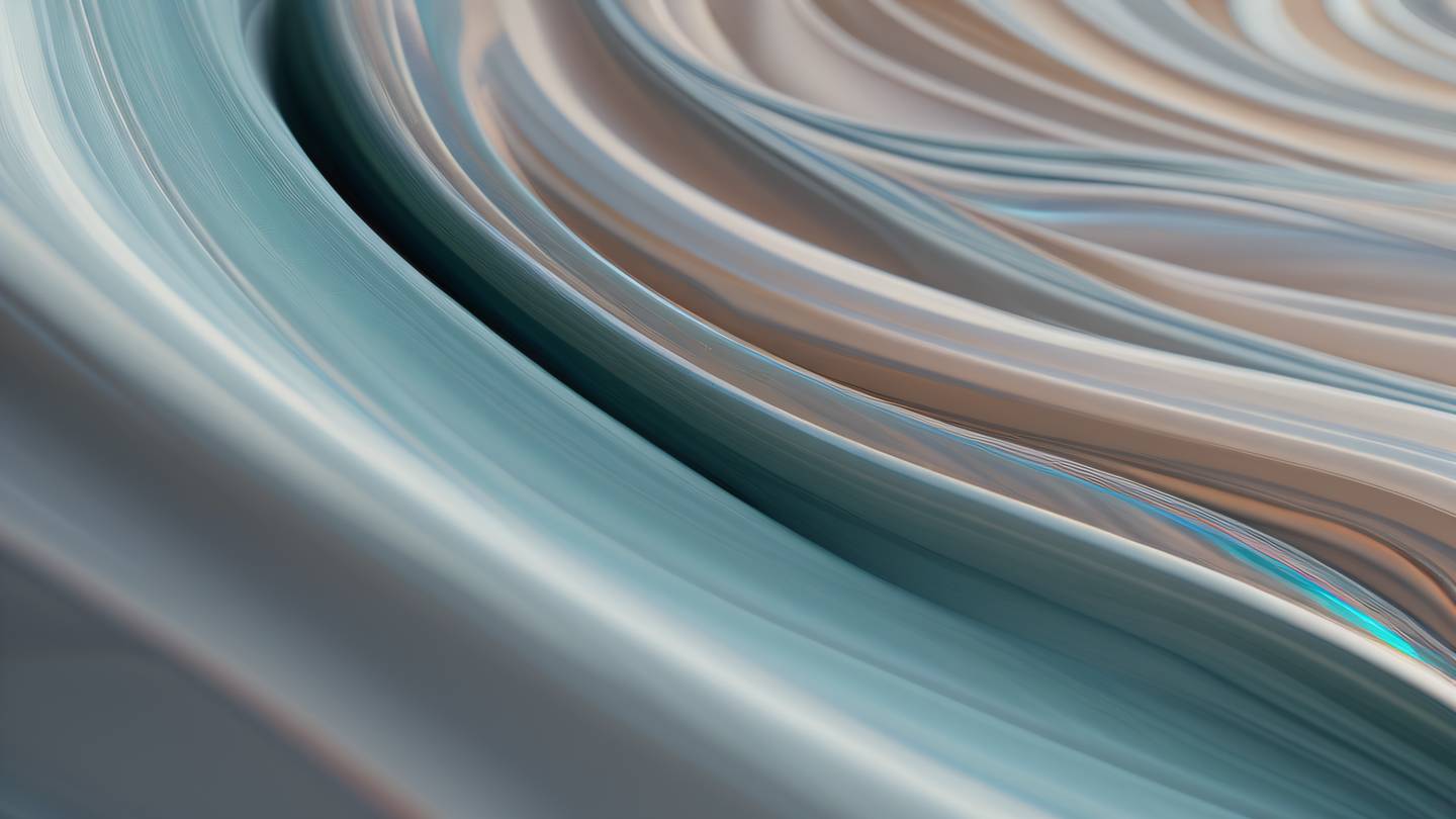 An elegant abstract composition of flowing curves and structured geometric patterns in iridescent and stone colors photographed from a straight-on perspective with soft natural lighting high-quality ultra-realistic cinematic 8K UHD high resolution sharp and detail