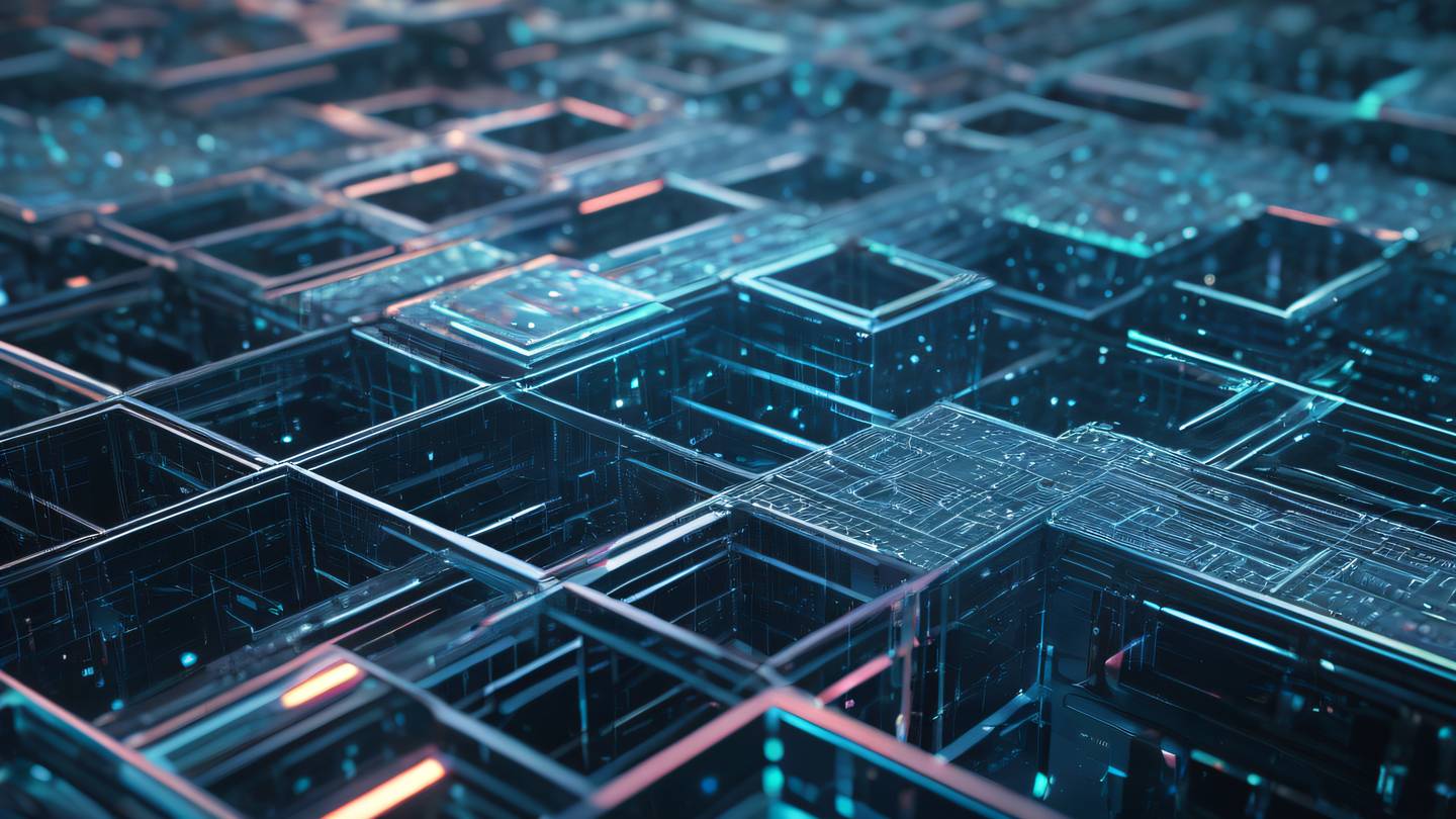 An abstract geometric pattern representing code architecture with flowing holographic crystalline structures cascading from top to bottom ultra-realistic cinematic quality 8K UHD high resolution sharp details dutch angle view from bottom